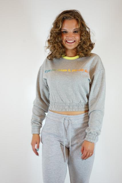 Sweater short gray | BeautyLine Fashion BV