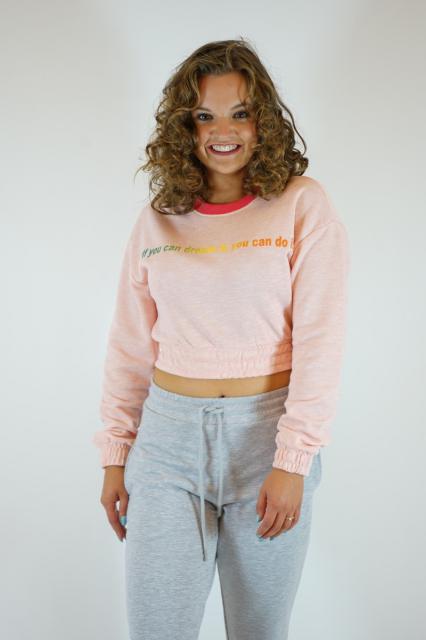 Sweater short soft pink | BeautyLine Fashion BV