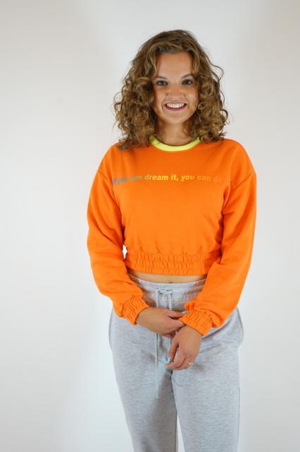 Sweater short orange | BeautyLine Fashion BV