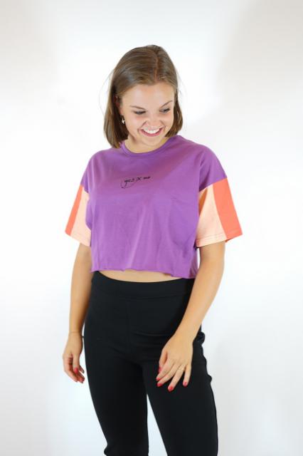 T-shirt yes X no purple | BeautyLine Fashion BV