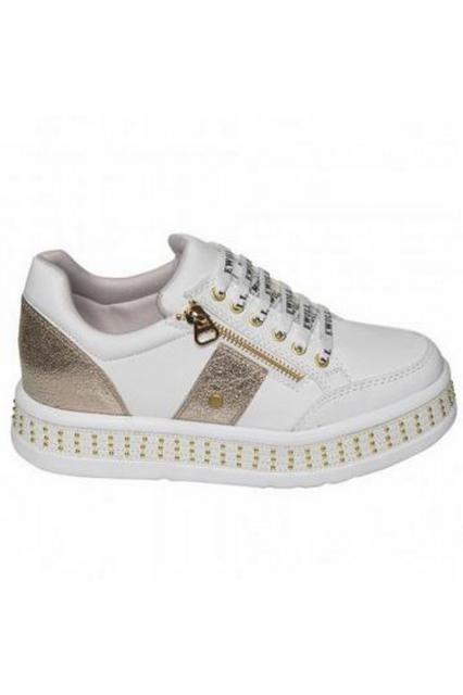 Sneaker white - gold | BeautyLine Fashion BV