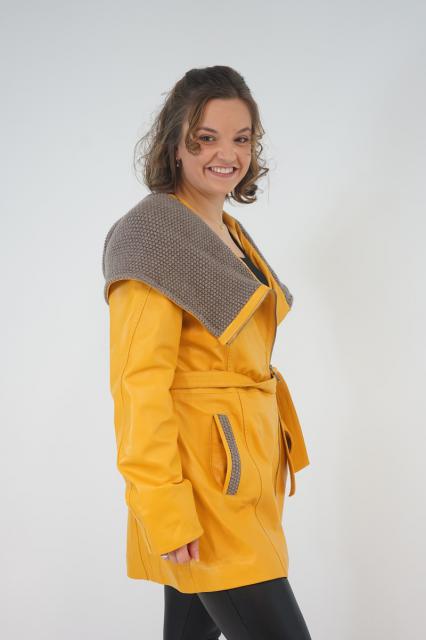 Lamb Leather Jacket yellow | BeautyLine Fashion BV