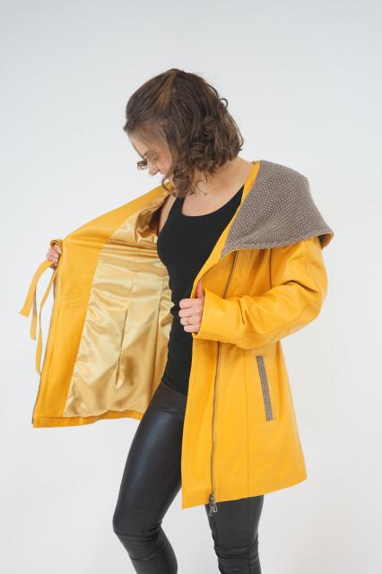 Lamb Leather Jacket yellow | BeautyLine Fashion BV