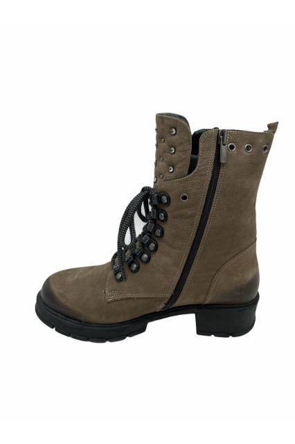 Nubuck Lace Ankle Boots Cassido Taupe | BeautyLine Fashion BV