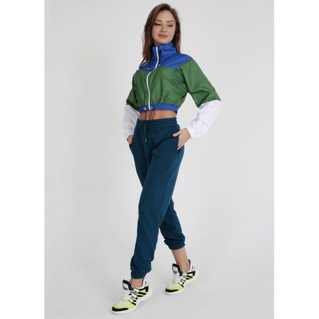 Sporty jacket Green/Blue | BeautyLine Fashion BV