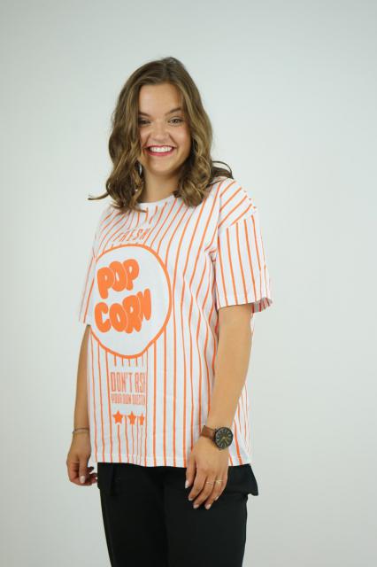 T-shirt popcorn orange | BeautyLine Fashion BV