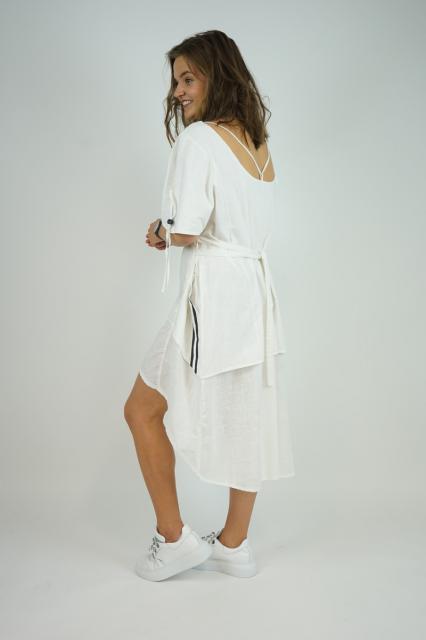 Witte jurk met strepen | BeautyLine Fashion BV