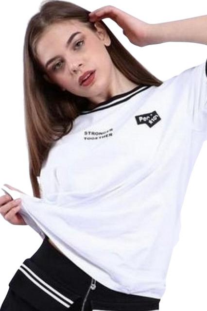 T-shirt La Pèra wit met zwart | BeautyLine Fashion BV