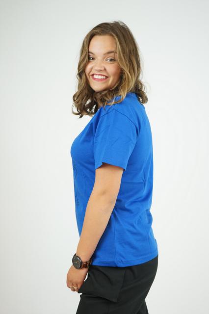 T-shirt smiley blauw | BeautyLine Fashion BV