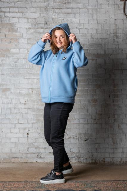 Kort Sweatshirt Fleece blauw | BeautyLine Fashion BV