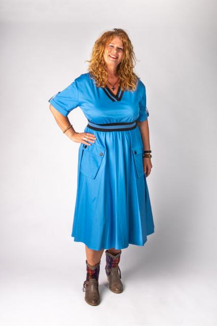 Maxi blauw jurk | BeautyLine Fashion BV