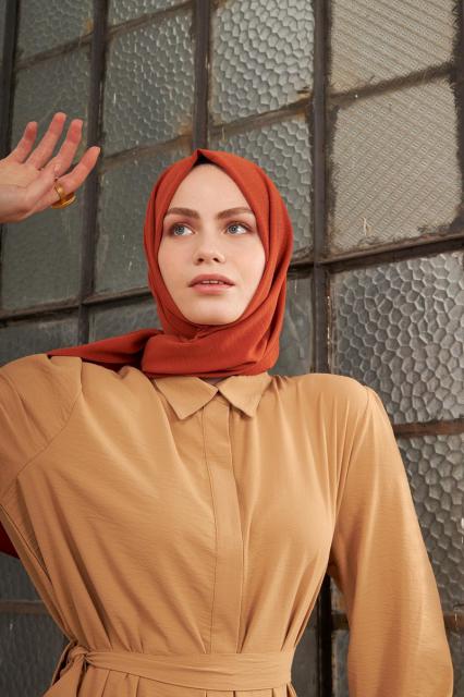 La Pèra Jazz Sjaal – Hoofddoek – Hijab – Omslagdoek Dames koper kleur | BeautyLine Fashion BV