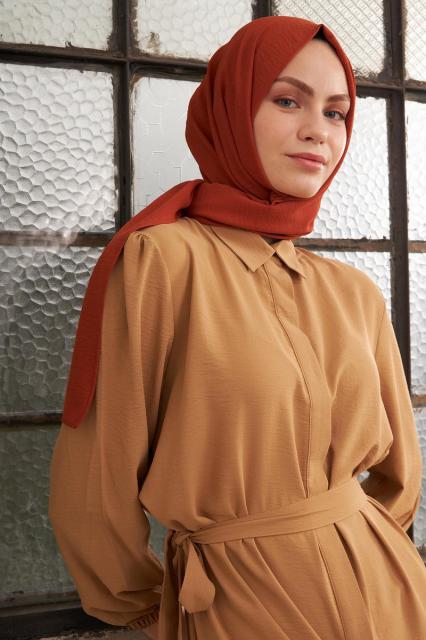 La Pèra Jazz Scarves – Hoofddoek – Hijab – Omslagdoek Dames koper kleur | BeautyLine Fashion BV