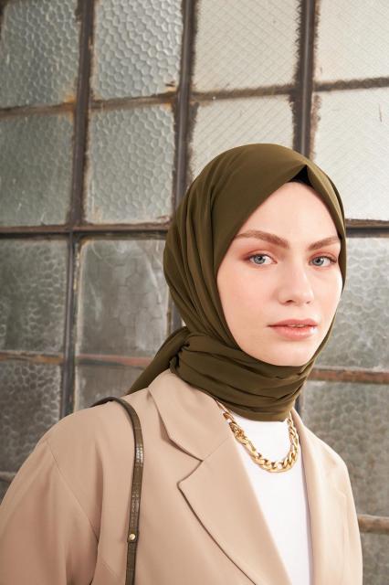 La Pèra Medine Scarves – Hoofddoek – Hijab – Omslagdoek Dames Khaki | BeautyLine Fashion BV