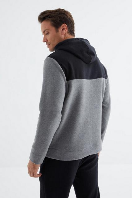 Grijs Fleece Sweater met capuchon | BeautyLine Fashion BV