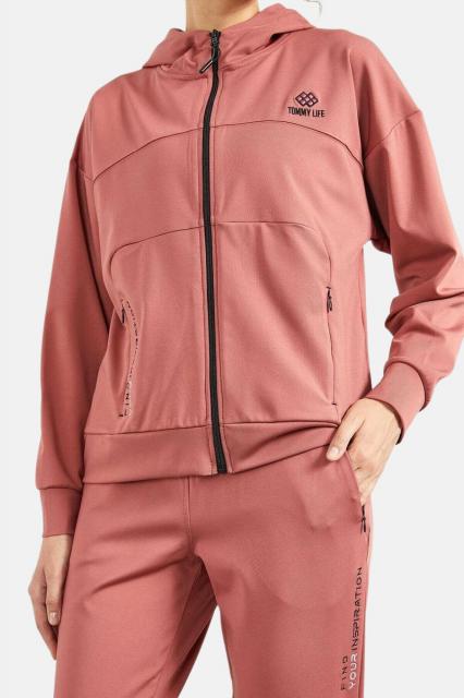 Leisure suit with zipper rose | BeautyLine Fashion BV