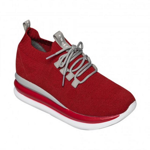 Sneaker red gray lace | BeautyLine Fashion BV