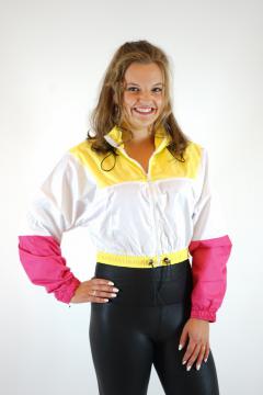 Sporty jacket White/Yellow/Pink | windbreakers
