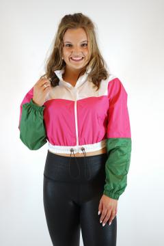 Sporty jacket Pink/White/Green