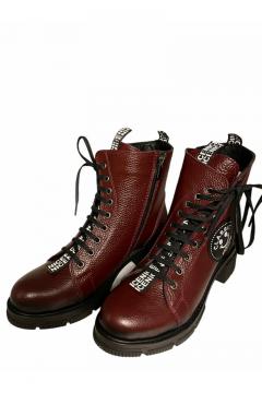 Leather Lace Boots Cassido bordeaux
