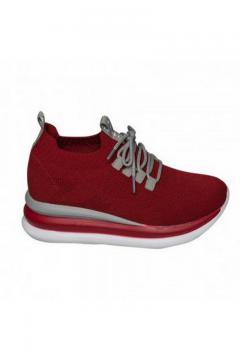 Sneaker red gray lace | low sneakers