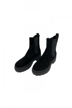Suède Chelsea Cassico Ankel boots black | enkellaarsjes