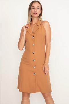 Summer  dress  La Pèra without sleeves camel