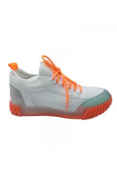 Sneaker Trendy white - orange | low sneakers