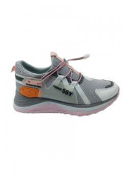 Sneaker Trendy grey with pink sole