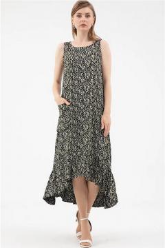 Zomerjurk La Pèra Zwart met print | summer dresses