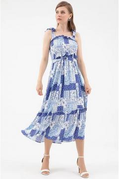 Zomerjurk La Pèra Blauw met wit | summer dresses