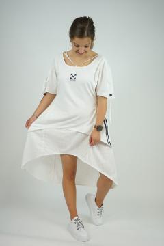 Witte jurk met strepen