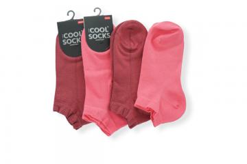 Sneaker Socks Dames Bamboo 4 pairs pink- bordeaux | ladies socks