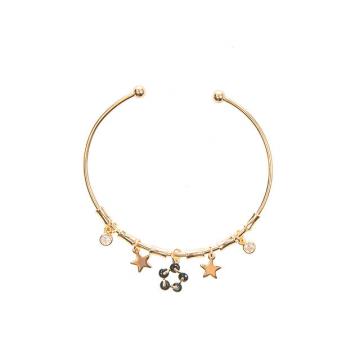 Gold colored with star, stone and flower | bracelets