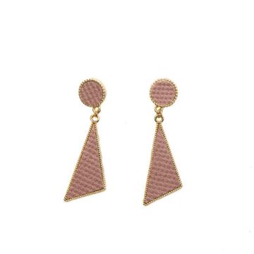 Earrings triangle pink