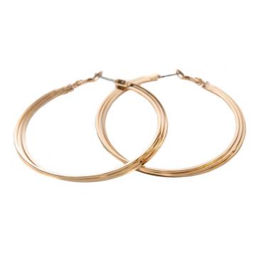 Gold colored double rings | earrings