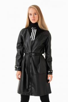 Black leather look dress Sonesta | leatherlook dress
