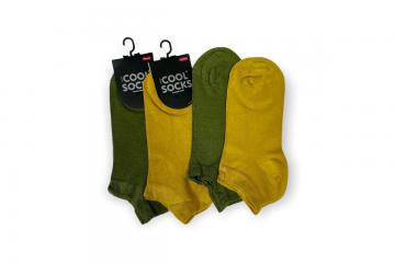 Sneaker Sokken Dames Bamboe 4 paar groen-okergeel | dames sokken