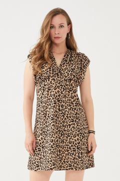 Trendy zomer jurk tijgerprint bruin | zomerjurken