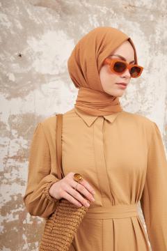La Pèra Jazz Sjaal – Hoofddoek – Hijab – Omslagdoek Dames abrikoos kleur