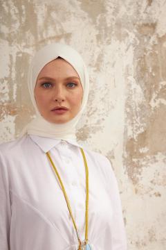 La Pèra Jersey Sjaal – Hoofddoek – Hijab – Omslagdoek Dames Gebroken wit