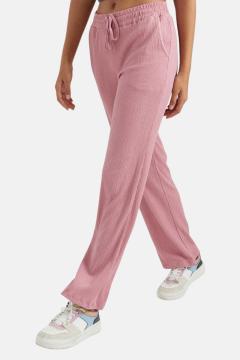 Sweatpants - Jogger Dames met rechte wijde pijpen Roze | lange broeken