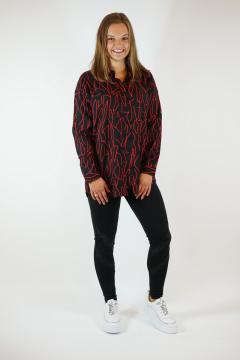 Blouse Gevence black - red | blouse long sleeves